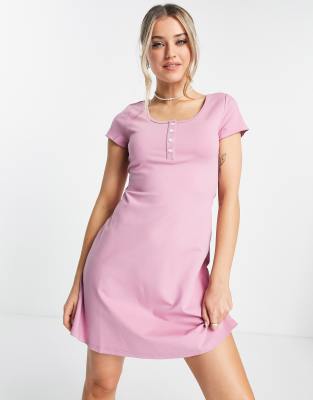 Urban Revivo jersey mini dress in pink | ASOS