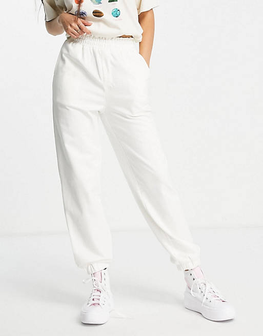 Urban Revivo jogger trousers in white