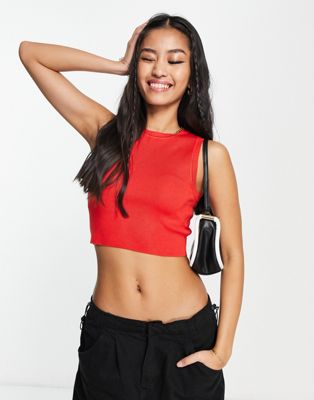 Urban Revivo knitted racer vest in red