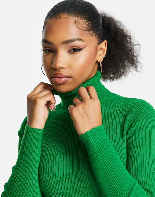 Ladies green polo neck jumpers sale