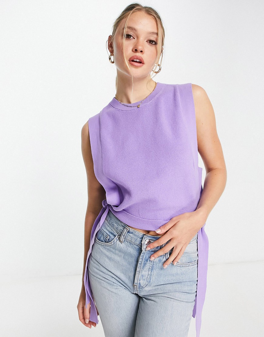 Urban Revivo knitted sweater vest in lilac-Purple