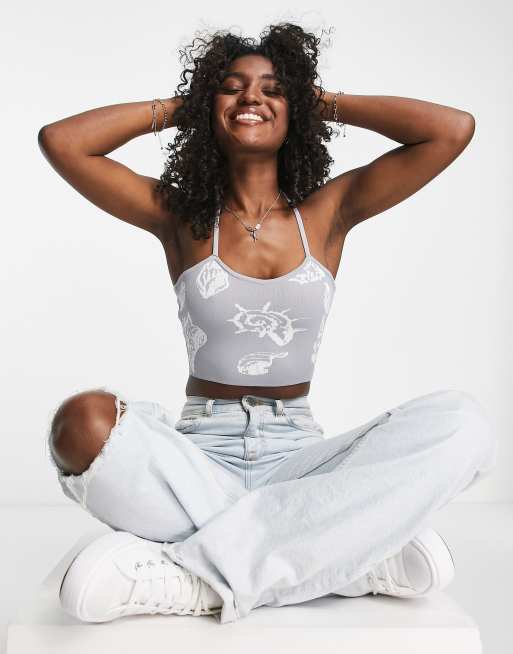 Urban Revivo knitted tank in grey 