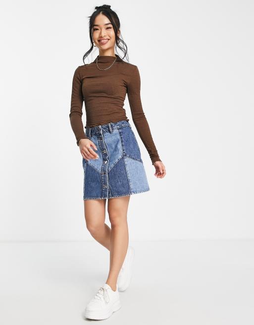 Urban Revivo lettuce hem top in brown, 4 of 4