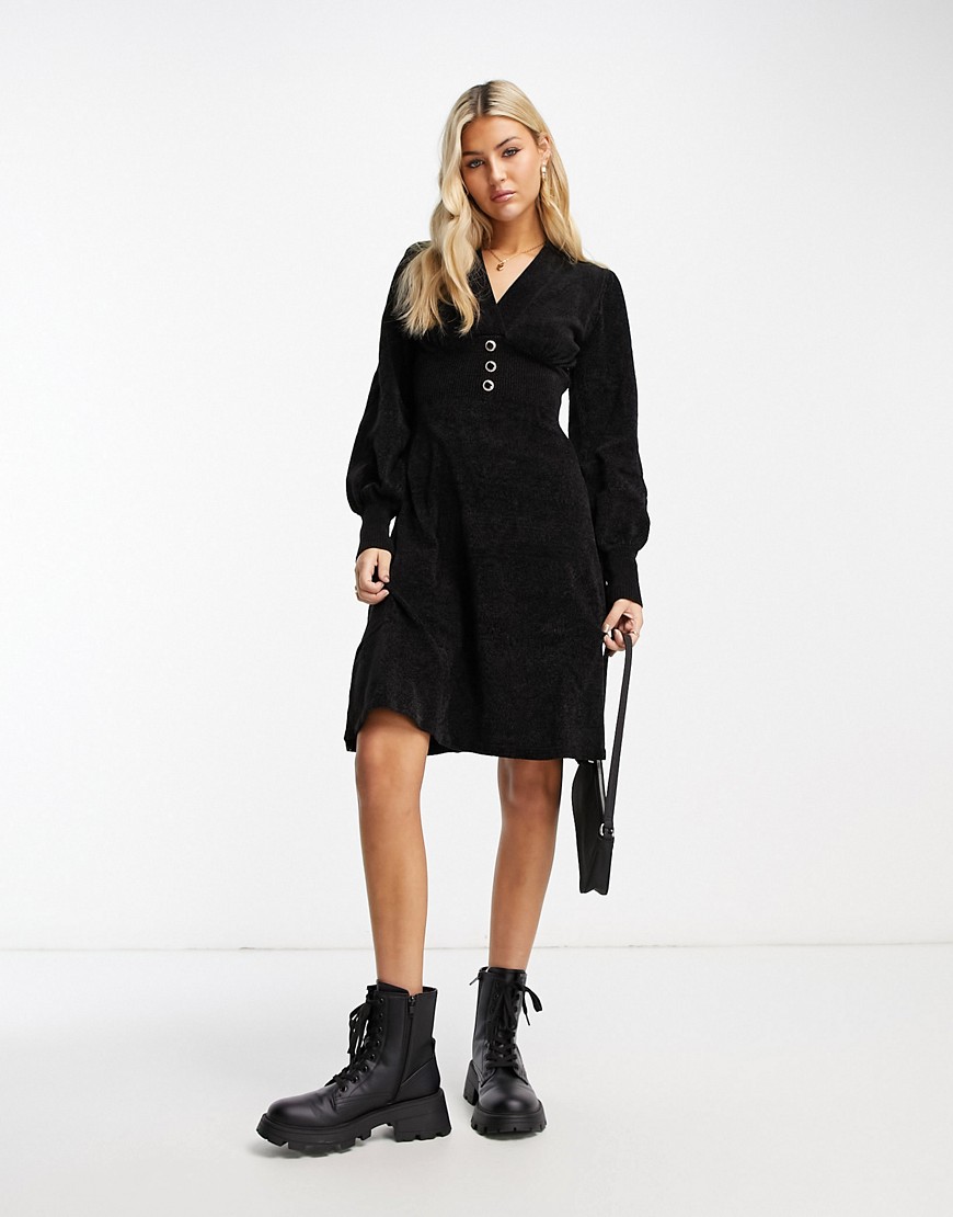 Urban Revivo long sleeve mini dress in black