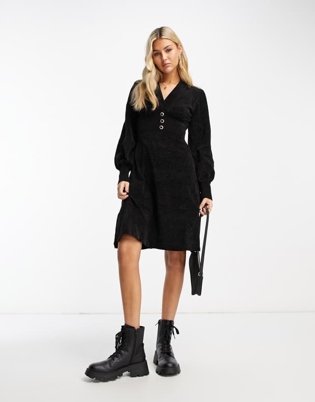 Urban Revivo - long sleeve mini dress in black