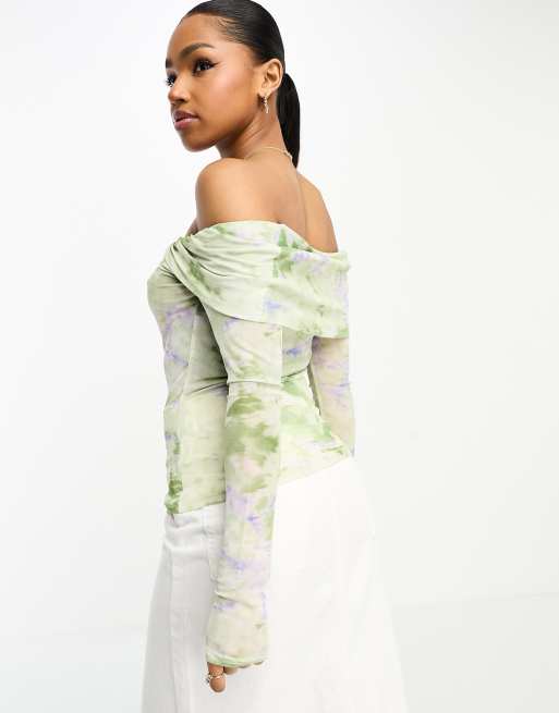 Light green off the shoulder top new arrivals