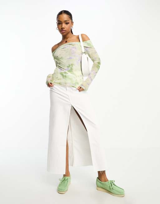 Light green off the shoulder top new arrivals