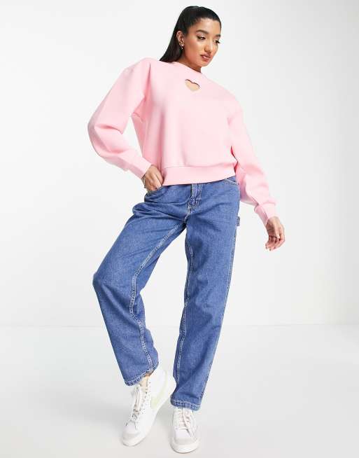 Urban Revivo - Lyserød sweatshirt med hjerteprint, 4 af 4
