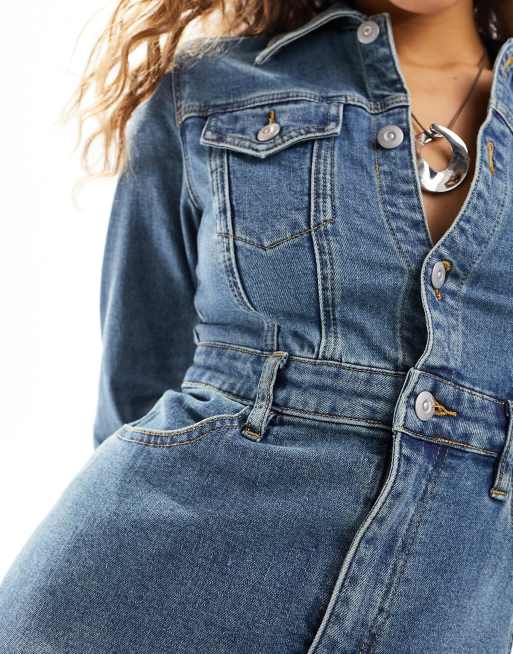 urban revival denim dress Urban Revivo Denim Maxi Dress US 8