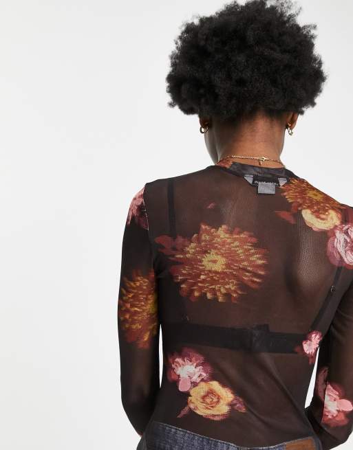 Urban Revivo - Meshtop med blomstermønster, 2 af 4