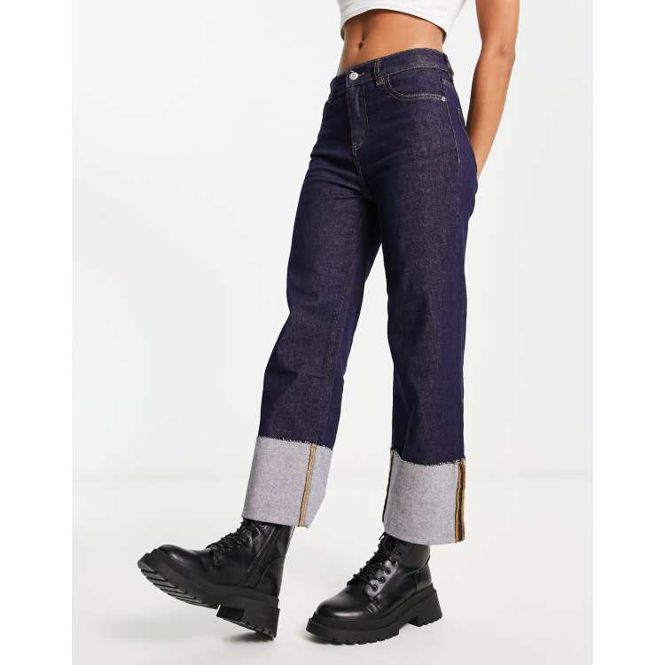 Urban Revivo mid-rise loose straight leg denim jeans in blue | ASOS