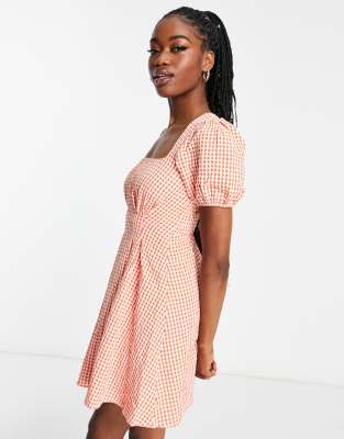 urban outfitters orange gingham dress