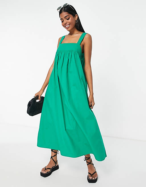 Urban Revivo - Midi-jurk met A-lijn in groen