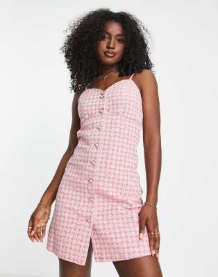 Urban Revivo Mini Denim Dress In Pink | ModeSens