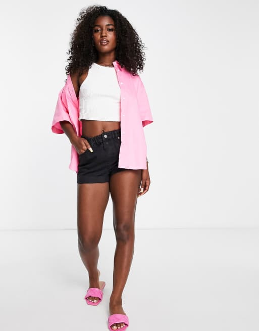 Bright pink oversized store shirt