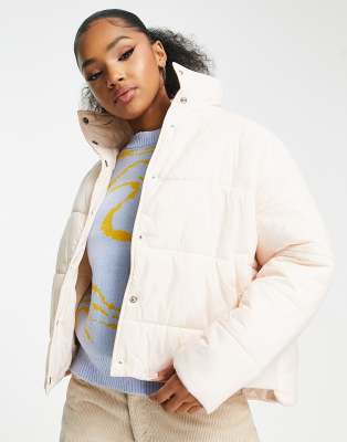 Urban Revivo padded puffer jacket in light pink