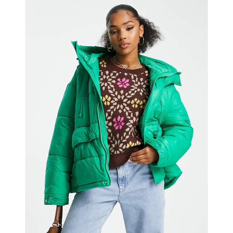 Emerald green store puffer jacket