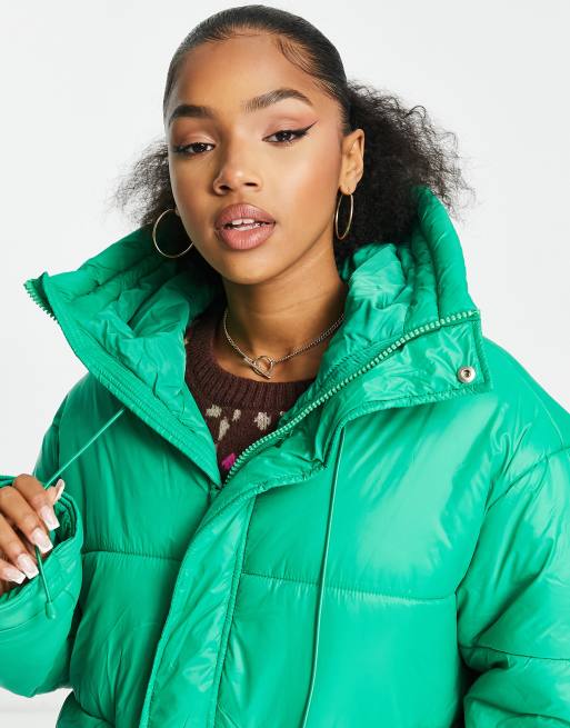 Hooded padded puffer store jacket