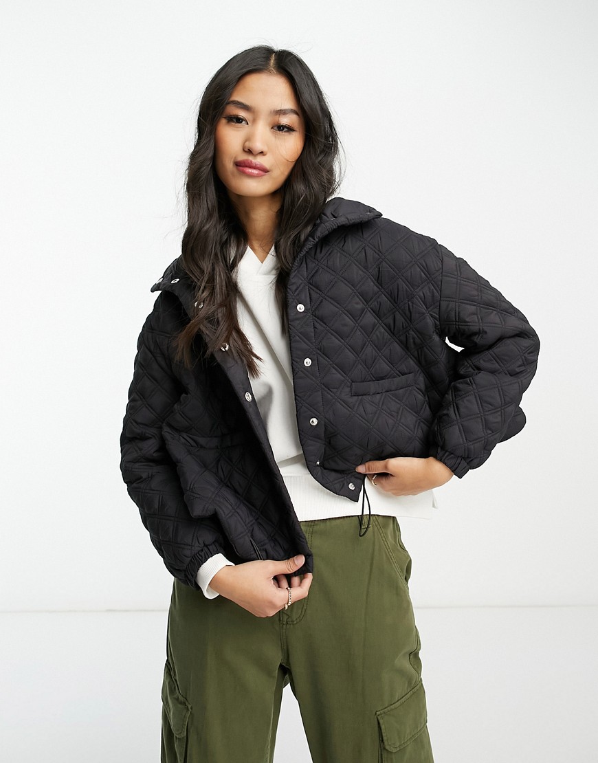 Urban Revivo padded quilted jacket in black
