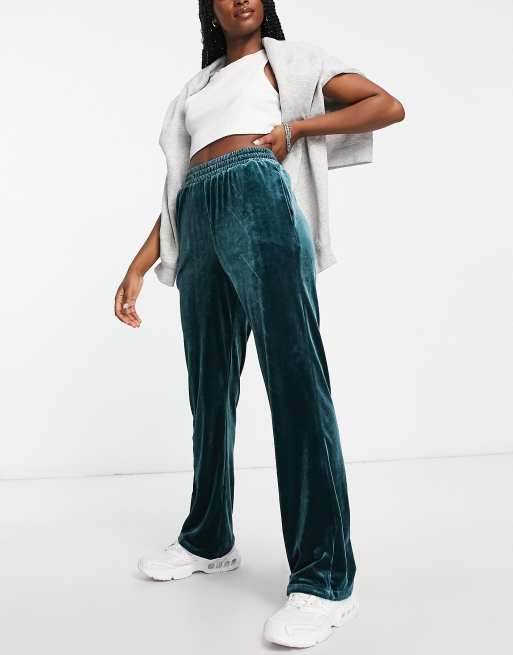 Urban Revivo - Pantalon droit en velours - Vert foncé