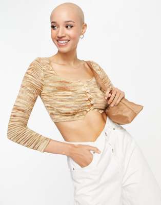 Urban Revivo printed cardigan in khaki - ASOS Price Checker