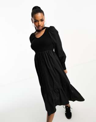 Black Long Sleeve Dresses, Black Long Sleeve Midis