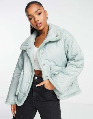 grey womens quilted jacket