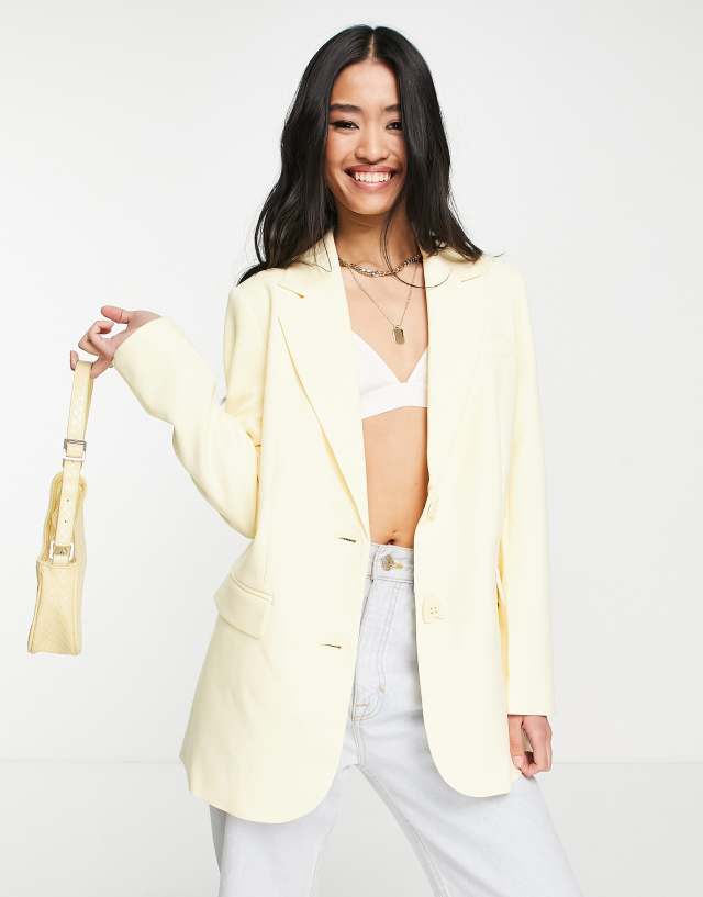 Urban Revivo relaxed blazer in yellow