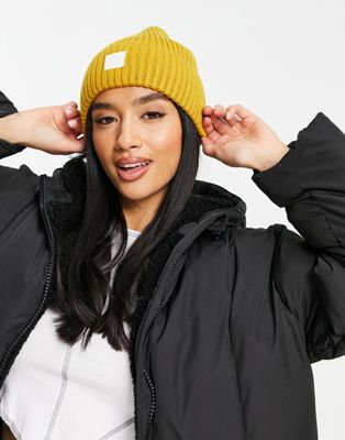 Urban Revivo ribbed beanie hat in yellow