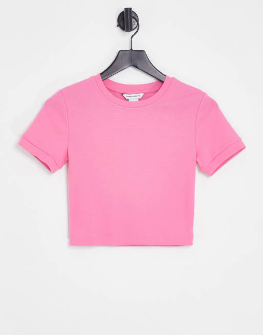 Urban Revivo ribbed t-shirt in pink | ASOS