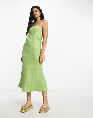 Urban Revivo a-line midi dress in green - ASOS Price Checker