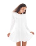 [Urban Revivo] Urban Revivo ruffle circle collar mini dress in white 12 White