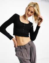 Urban Bliss exclusive knit ribbed midi cardigan in black - part of