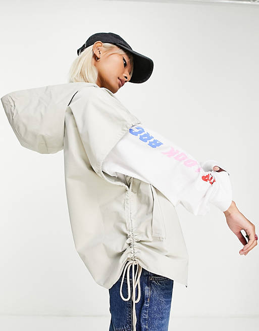 Urban Revivo sleeveless jacket in off white