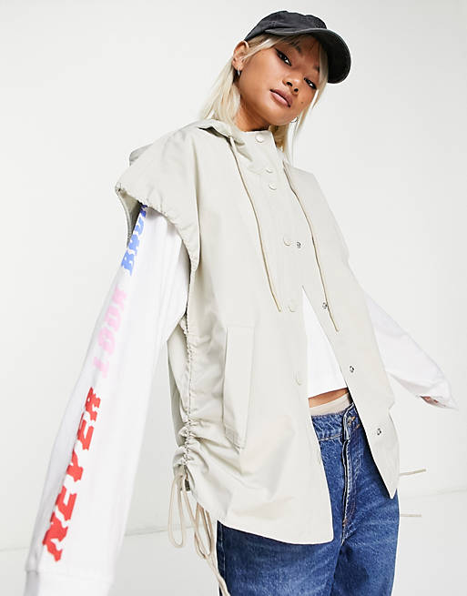Coats & Jackets Urban Revivo sleeveless jacket in off white 