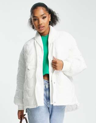 Urban Revivo Soft Quilted Jacket In White