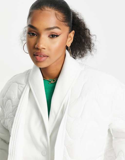 Urban Revivo soft quilted jacket in white ASOS