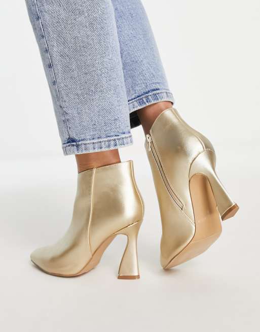 Urban Revivo - Stivaletti oro con tacco, 4 di 4