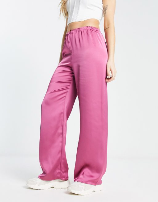 Urban Revivo straight leg relaxed pants in pink