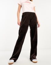 Noisy May Curve ribbed flared trousers in charcoal grey marl | ASOS