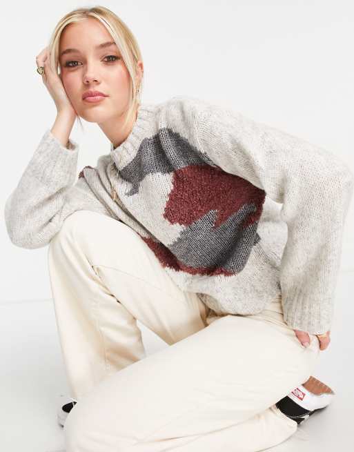 Urban Revivo – Strickpullover mit abstraktem Print