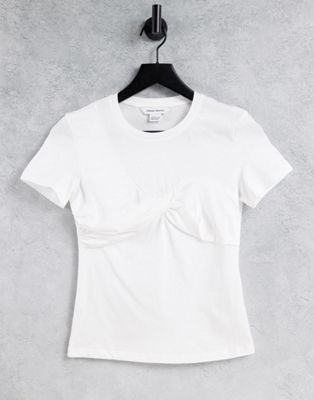 Urban Revivo bustier detail t-shirt in white - ASOS Price Checker