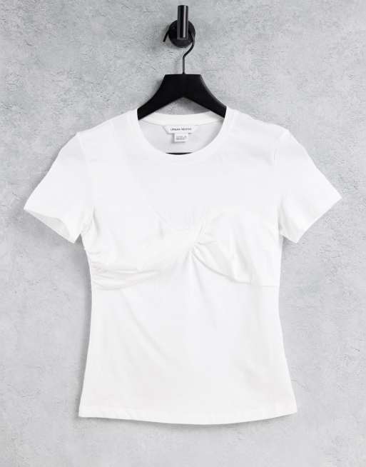 Urban Revivo - T-shirt à effet bustier - Blanc