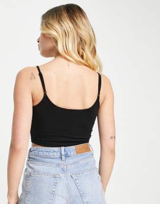 Top a canottiera corto color nero - Urban Revivo T-shirt donna  - immagine1