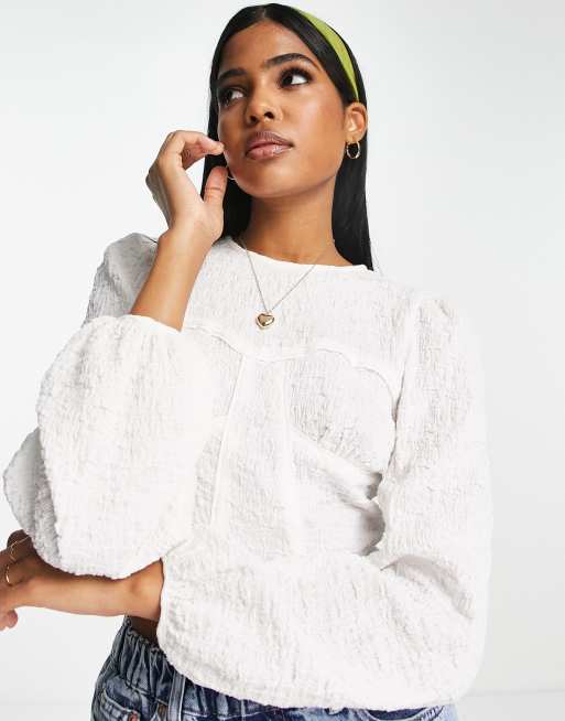 Urban Revivo - Top met korsetnaden in beige