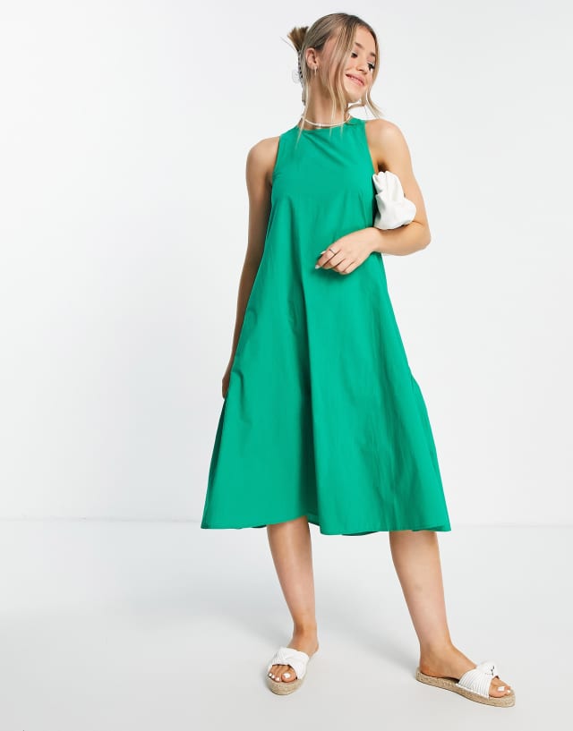 Urban Revivo trapeze midi dress in dusty green