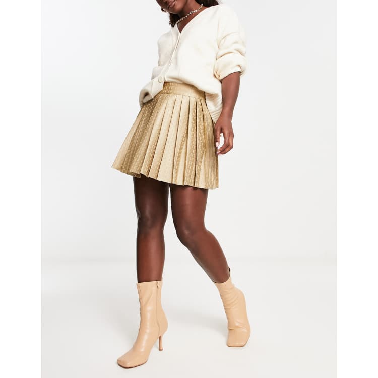 Beige 2025 pleated skirt