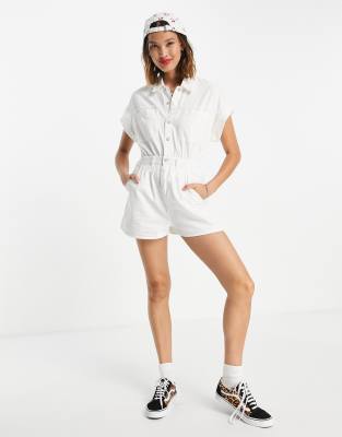 denim white playsuit