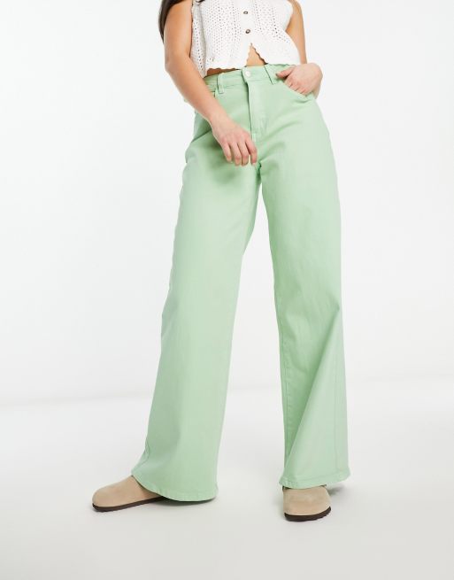 Vibrant M.i.U - Green VBRT Color Wide Jeans