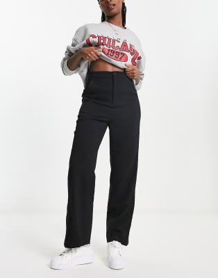 Urban Revivo wide leg tailored pants in black